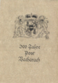 Urkunde zum 300jährigen Postjubiläum in Bacharach